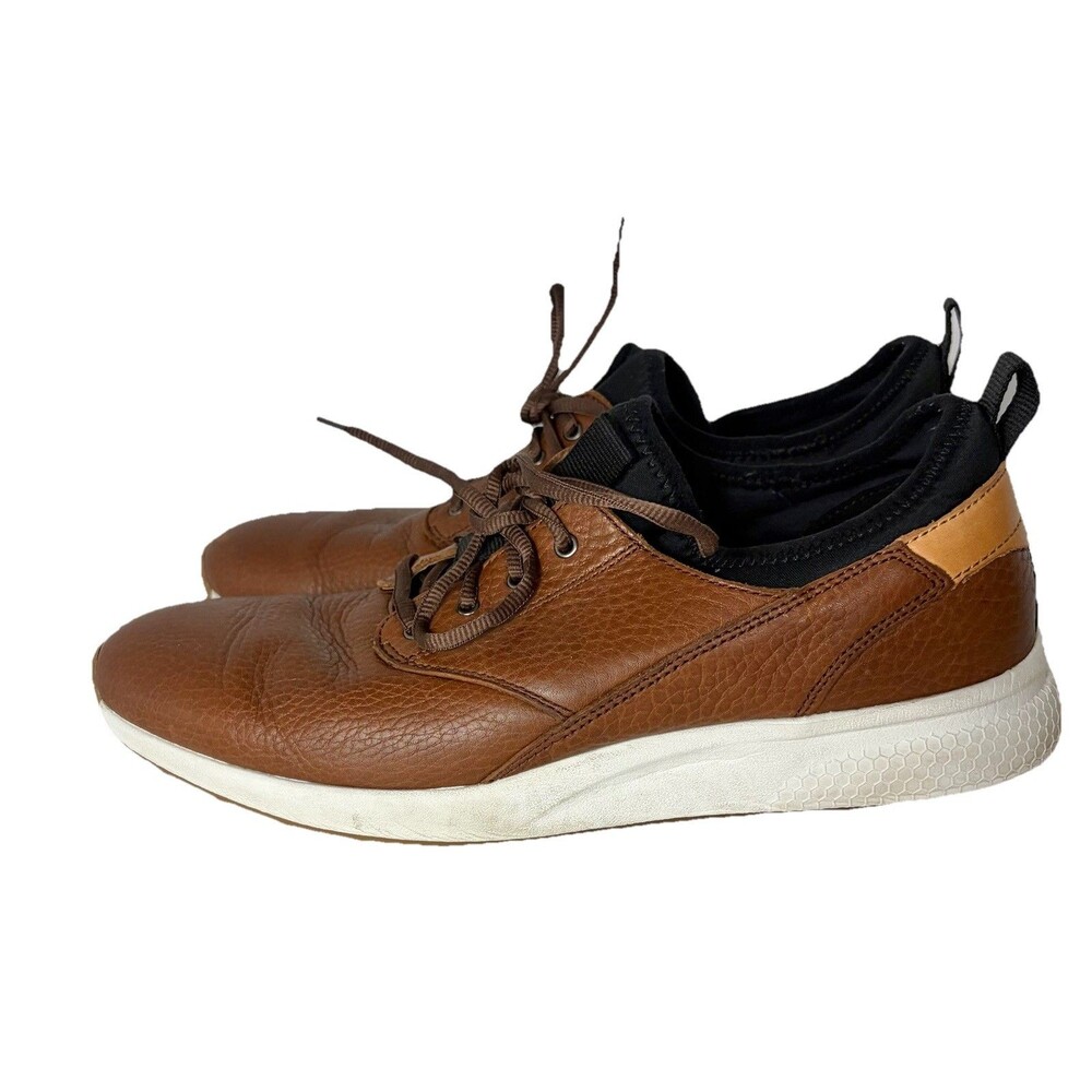 Johnston & Murphy Keating Plain Toe Pebble Leather Sneakers Brown Men’s Size 12M
